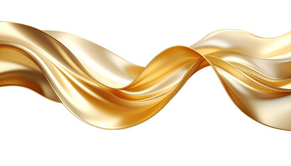Gold fabric elegantly flows against a stark black background