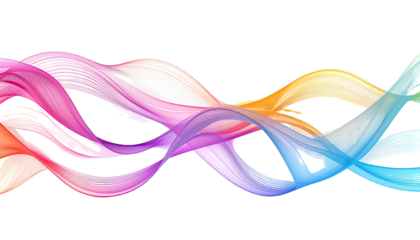 Swirling, colorful, abstract bands against a black background