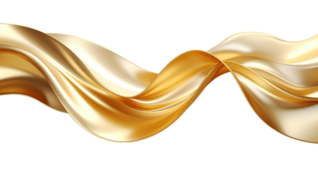 Gold fabric elegantly flows against a stark black background