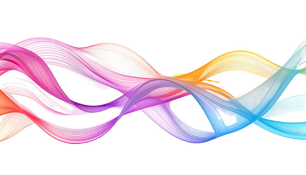 Swirling, colorful, abstract bands against a black background - Powered by Adobe