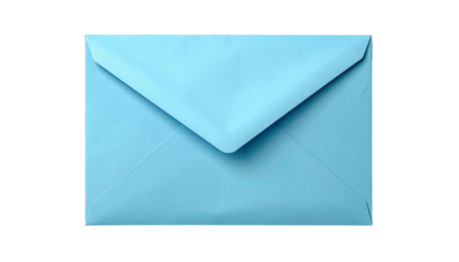 Light blue envelope, sealed, centered on a black background