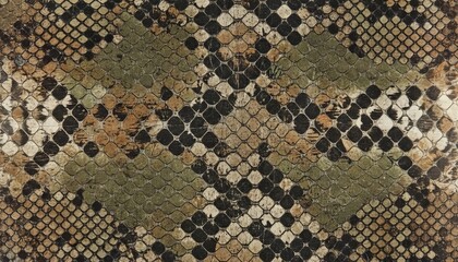 Python snake print skin pattern with intricate scales, natural texture, and metallic sheen, for fashion, textile, or design use