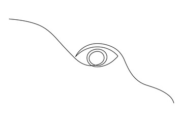 Obraz premium Eye single line art minimalist continuous one line drawing vector illustration