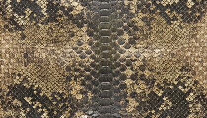 Python snake print skin pattern with intricate scales, natural texture, and metallic sheen, for fashion, textile, or design use