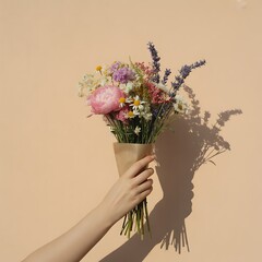 bouquet of roses in a hand