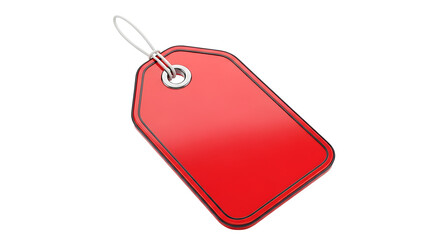 Fototapeta premium Shiny red tag with white string label price