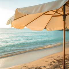 beach umbrella and chairs