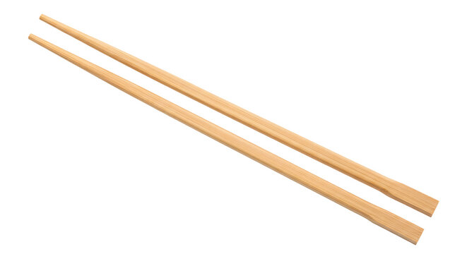Wooden chopsticks on white bamboo eating