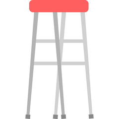 Red Bar Stool With Silver Legs And Footrest Isolated On White Background Clean Design For Modern Interiors
