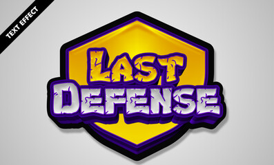 Last defense editable text effect - Bold 3d cracked stone typography, strategy game title design