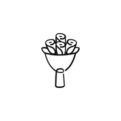 Flower Bouquet Line Style Icon Design