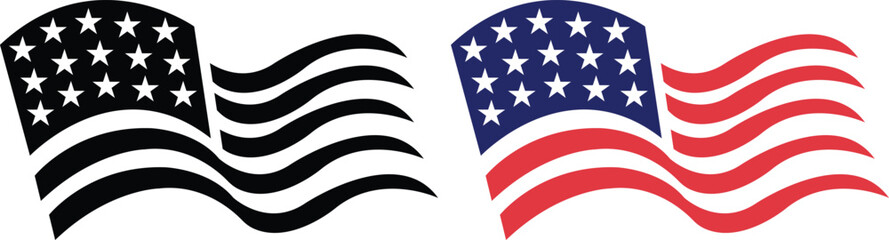 waving USA flag icon