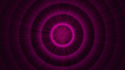 Digital illustration of glowing pink concentric circles emitting radiant light for abstract designs. Abstract radial burst of pink light emanating from a central point background. - Powered by Adobe