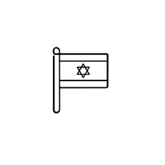 Israel Flag Line Style Icon Design