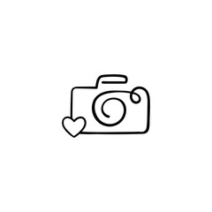 Love Camera Line Style Icon Design
