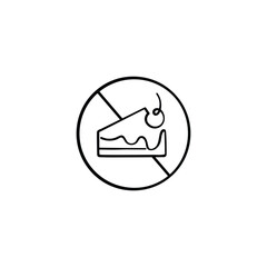 No Cake Line Style Icon Design