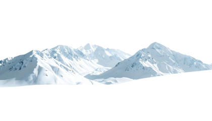 Distant snowy mountain range under the bright blue sky