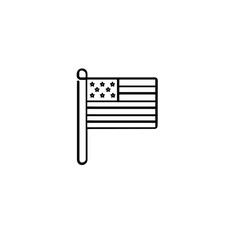USA Flag Line Style Icon Design