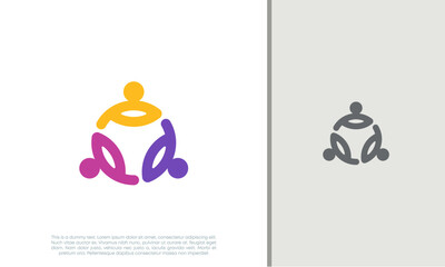 Fototapeta premium Global Community Logo Icon Elements Template. Community human Logo template vector. Community health care. Abstract Community logo