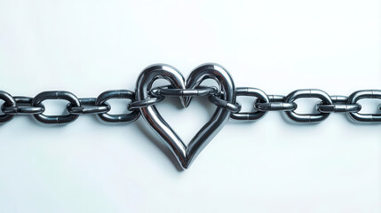 Obraz premium Bicycle chain forming a heartbeat line, symbolizing the rhythm of cycling and its impact on heart health