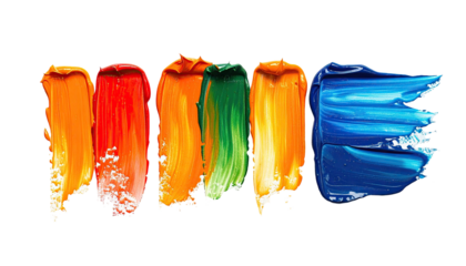 Paint swipes in gradient of warm and cool colors on black