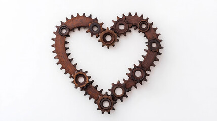 Bicycle chain and gear forming a heartbeat pattern, symbolizing the vital energy of cycling