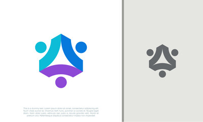 Global Community Logo Icon Elements Template. Community human Logo template vector. Community health care. Abstract Community logo