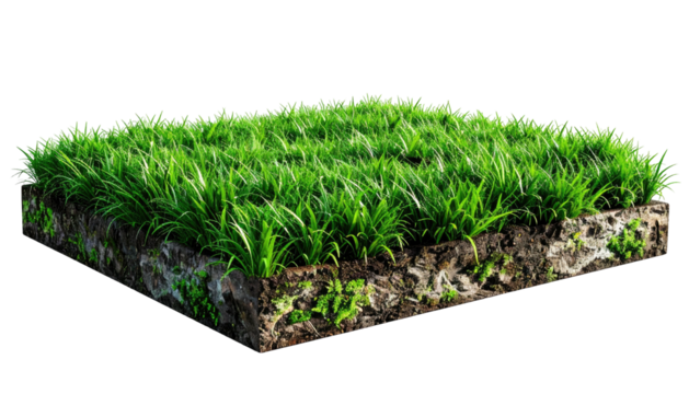 Grass patch cut, showing soil layers