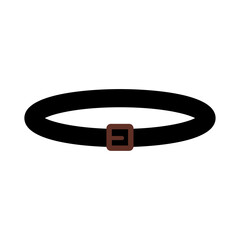 An elegant black belt with a brown buckle, perfect for fashion, clothing and accessories, isolated on white