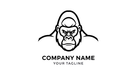 Powerful Gorilla Head Logo Design for Strength and Dominance Branding.