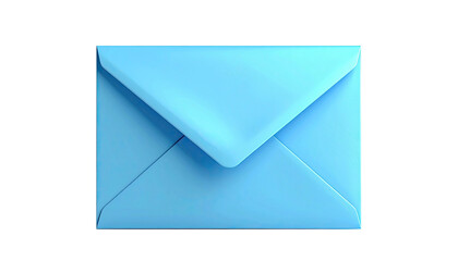 3D rendering of a closed, light blue envelope