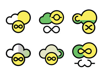 Variety of innovative cloud based solutions with infinity connectivity concept art