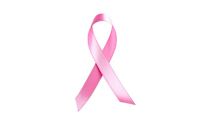 Pink ribbon on a black background. Symbol of support