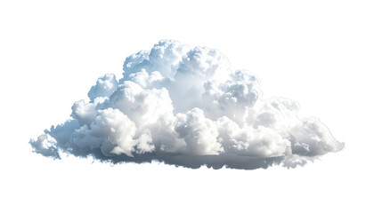 Isolated, fluffy white cloud against a stark black background