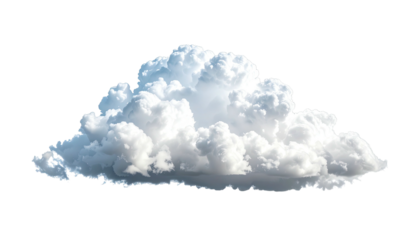 Isolated, fluffy white cloud against a stark black background