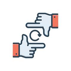 Color illustration icon for framing the future