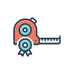 Color illustration icon for measuring master