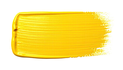 Bright yellow paint stroke on black background