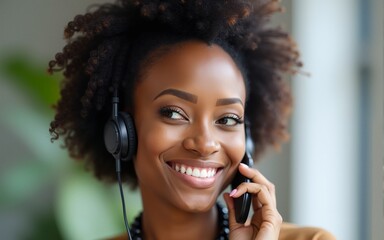 African Business Woman Making Phone Call. High quality