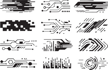  Unique Vector-Friendly Abstract Brush Strokes – Ink, Grunge, and Sci-Fi Digital Design Elements