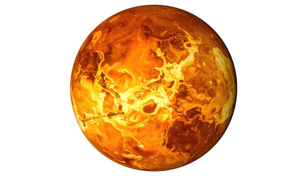Fiery, abstract planet with textured, orange-yellow surface