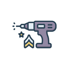 Color illustration icon for drill sergeant