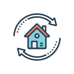 Color illustration icon for dwelling development