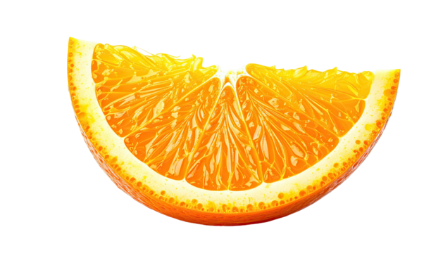 Orange slice Bright, juicy segment with pulpy interior