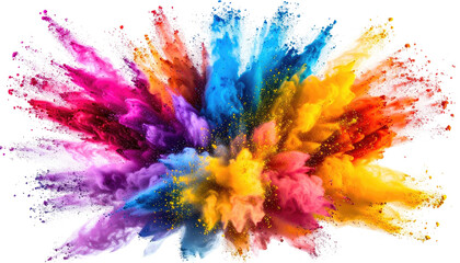 Vibrant, colorful explosion resembling pigment or powder cloud