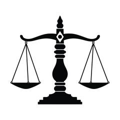 Black silhouette of justice scales