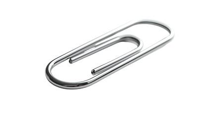 Metallic paperclip, angled, reflecting light