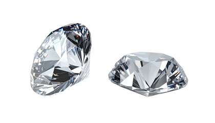 Two clear, cut jewels glint on stark black backdrop