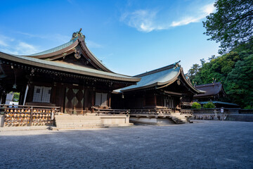 Fototapeta premium 吉備津彦神社の本殿の風景（岡山市）