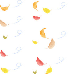 風に舞う落ち葉のイラスト